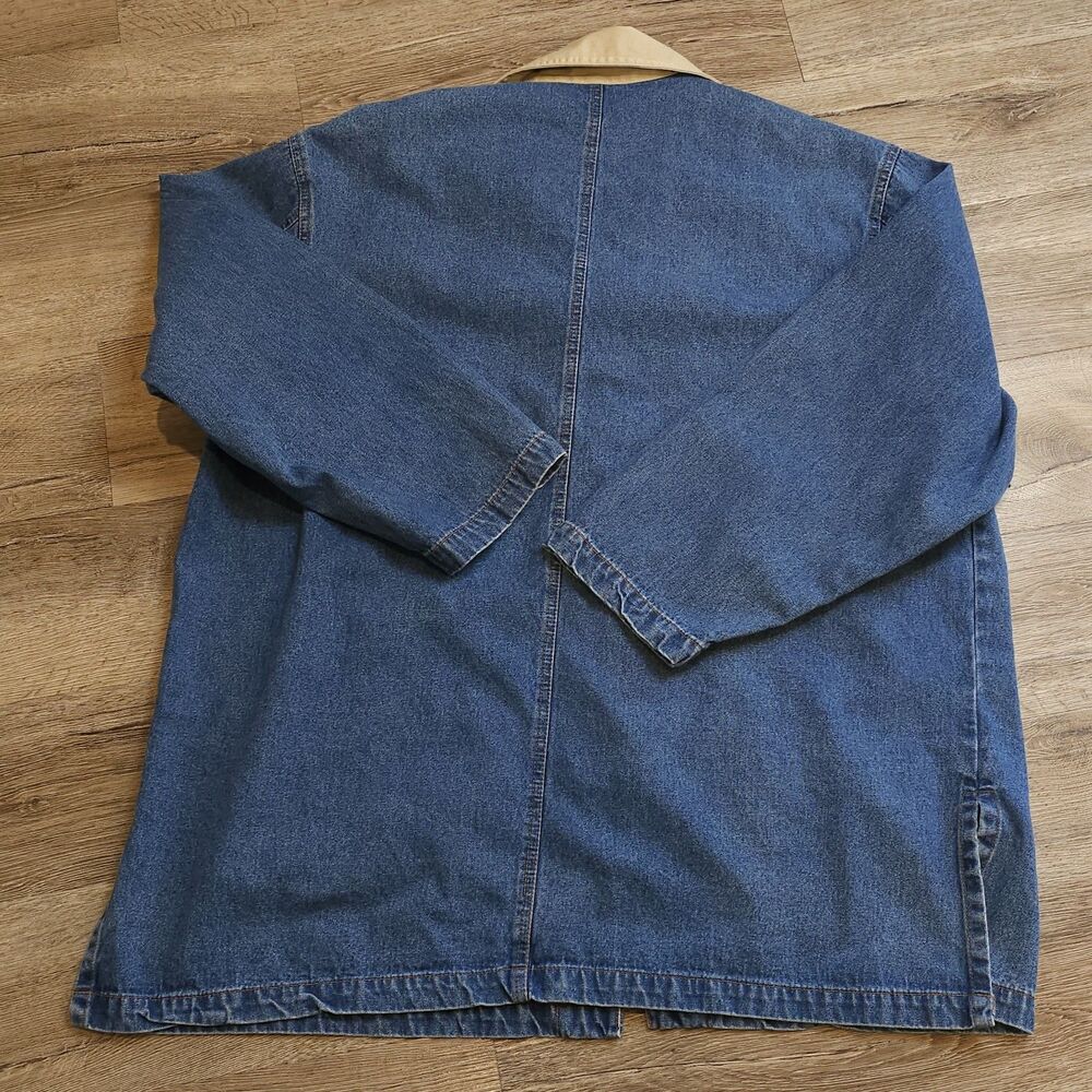 denim chore jacket 1x cat embroidery barn coat blue cottagecore spring denim - Picture 10 of 12